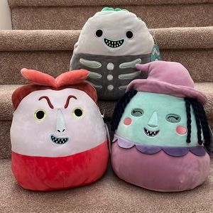 Squishmallows Nightmare Before Christmas Shock, Lock & Barrel-All 3 RARE HTF NWT